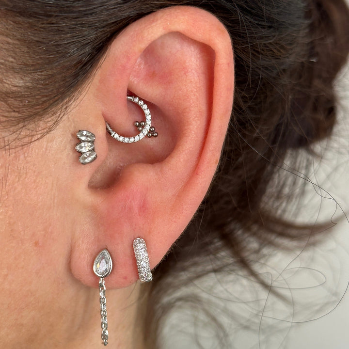 Crystal Drop Daith Hoop