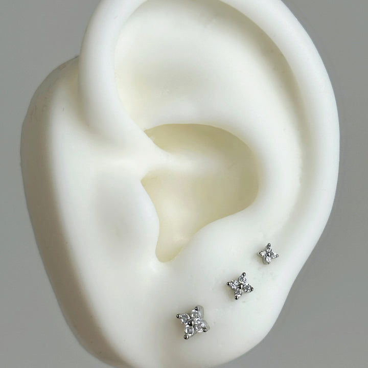 3pc Flower Stud Set