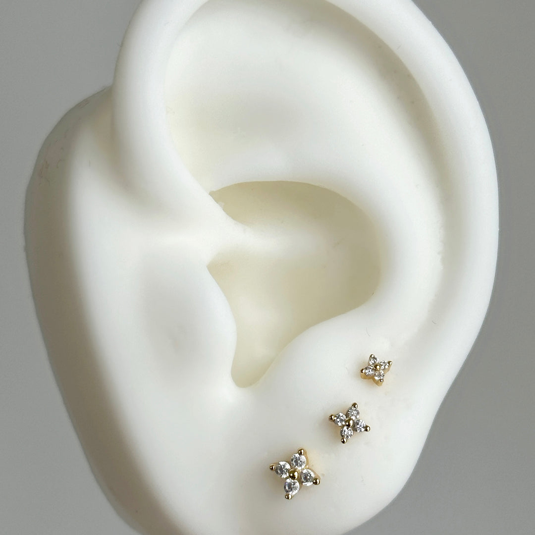 3pc Flower Stud Set