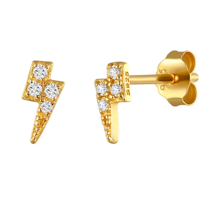 Dainty Crystal Bolt Studs