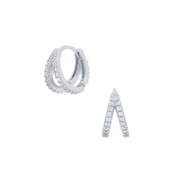 Split Crystal Mini Hoops