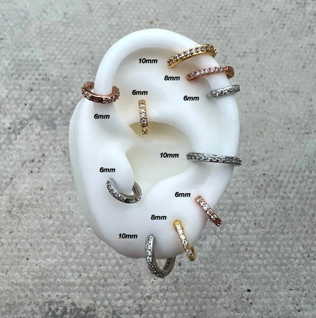 Split Crystal Mini Hoops