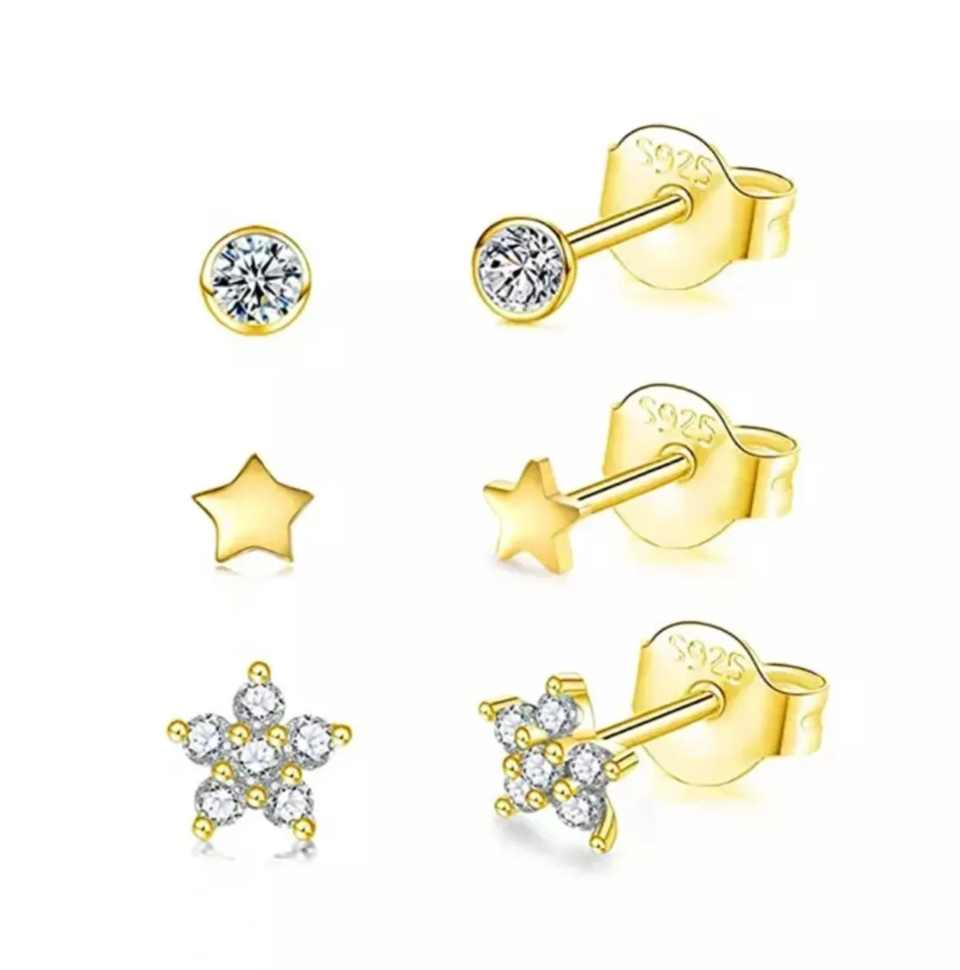 3pc Star Stud Set