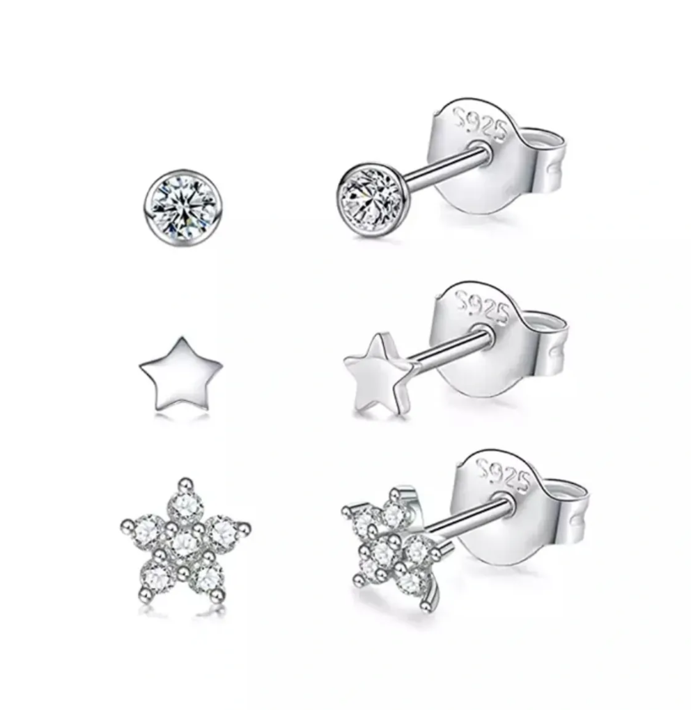 3pc Star Stud Set