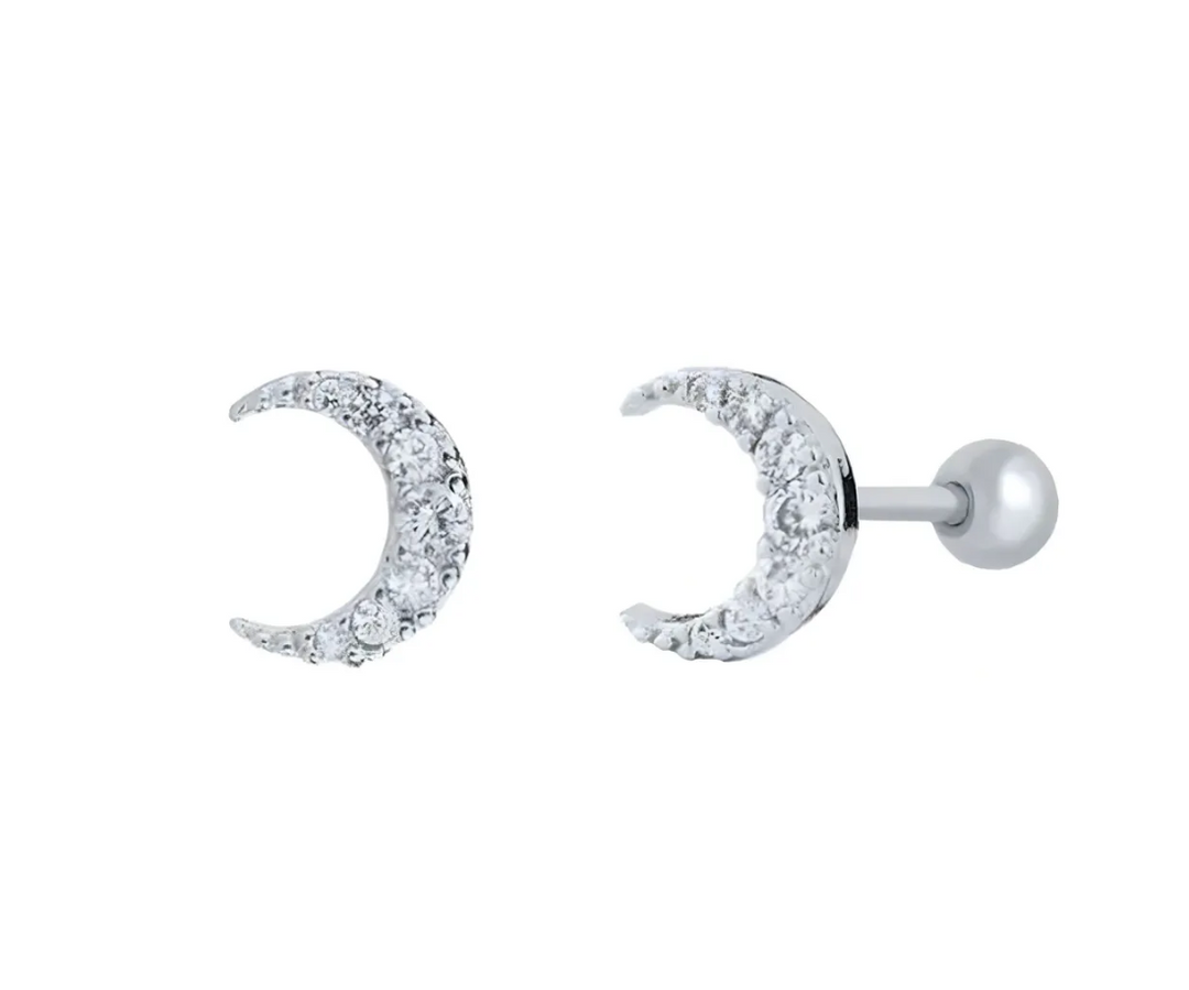 Crystal Moon Single Stud