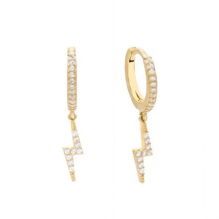 Crystal Bolt Mini Hoops