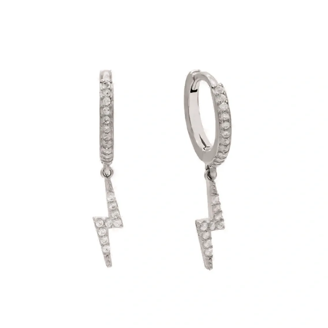 Crystal Bolt Mini Hoops