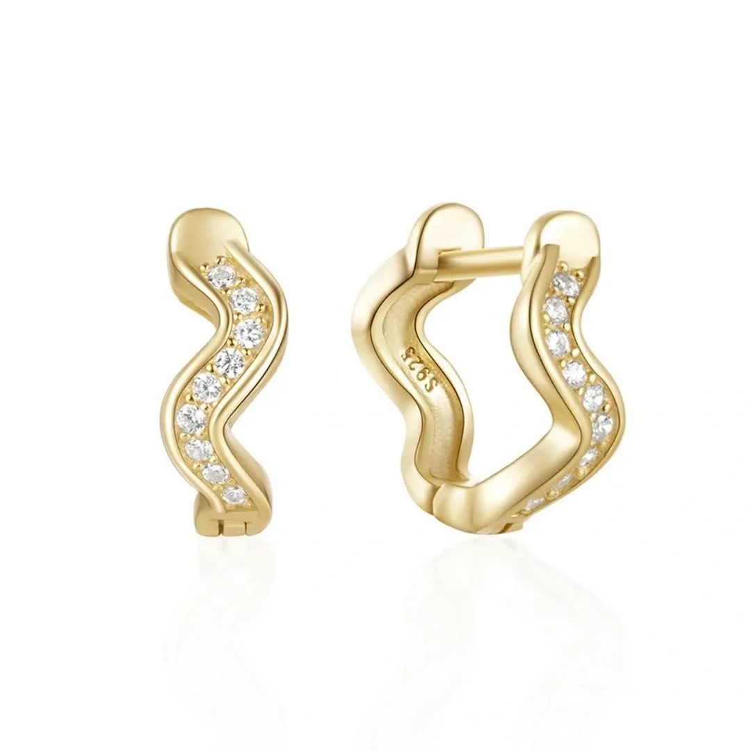 Zig Zag Crystal Mini Hoops