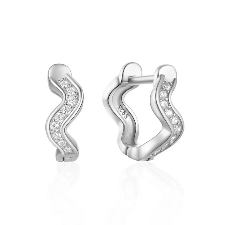 Zig Zag Crystal Mini Hoops