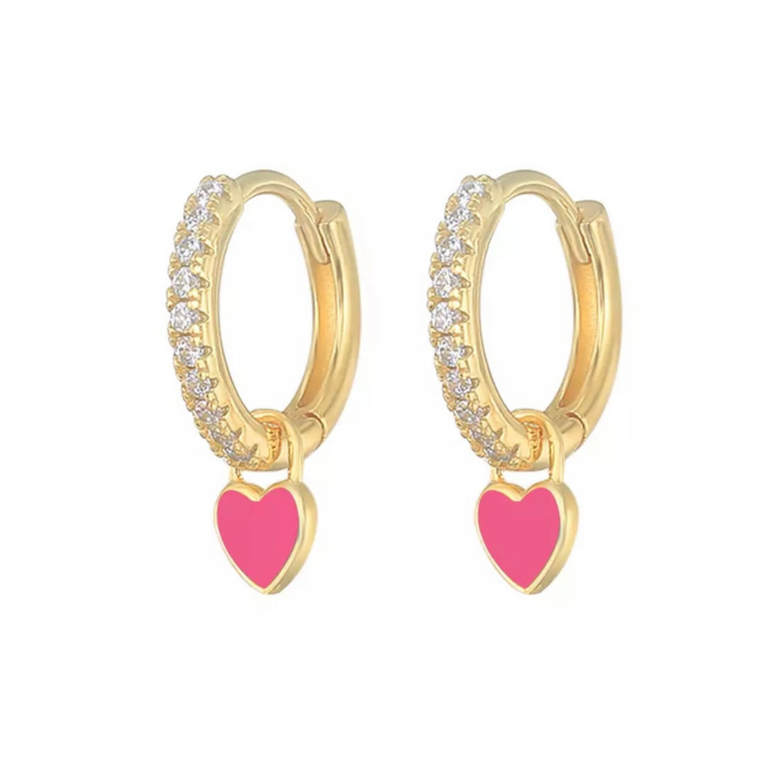 Heart Drop Mini Hoops